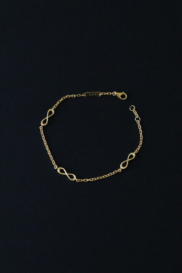 916 Infinity Gold Everlasting Love Bracelet (22K)