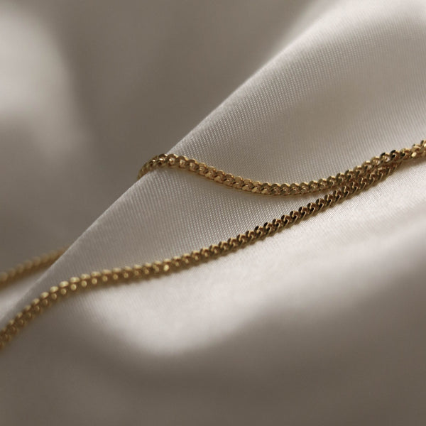 925 Flat Link Chain Necklace with Extensions, 18K Yellow Gold Plating