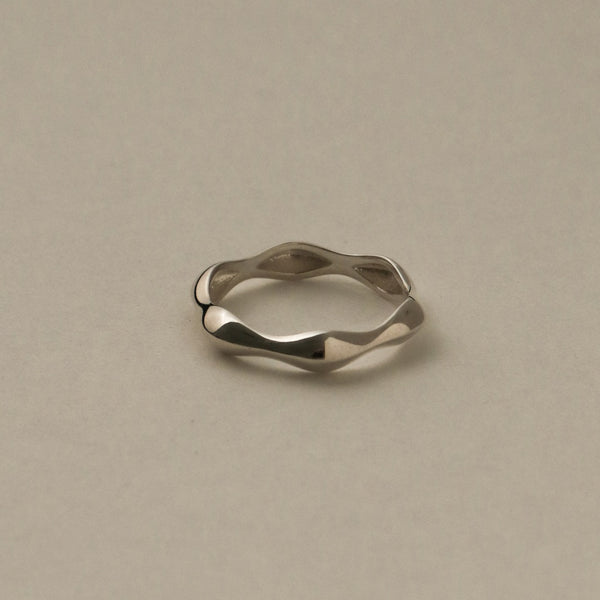 925 Silver Minimalist Wave-O Ring<br><font>Size 11•12•14</font>