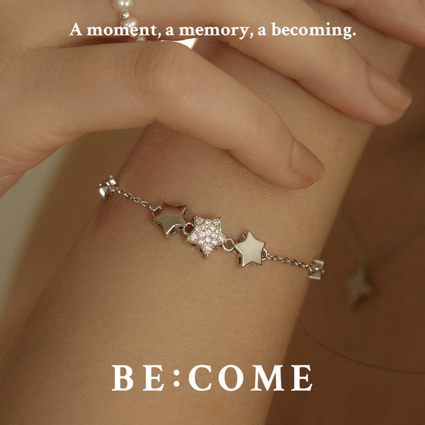 925 Silver Lustre Star Bracelet