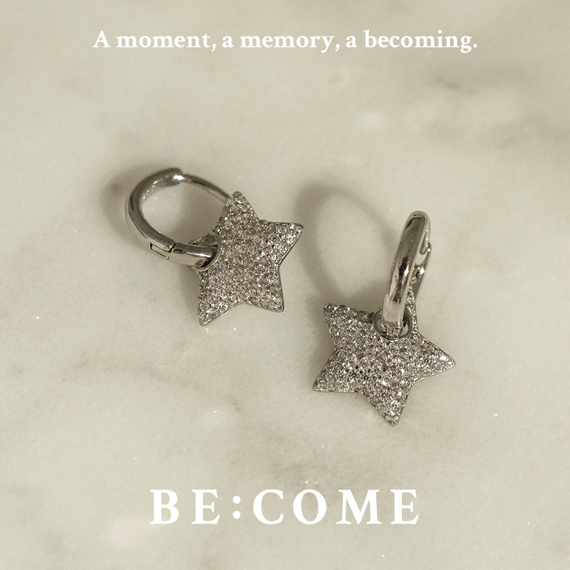 925 Silver Lustre Star Earrings