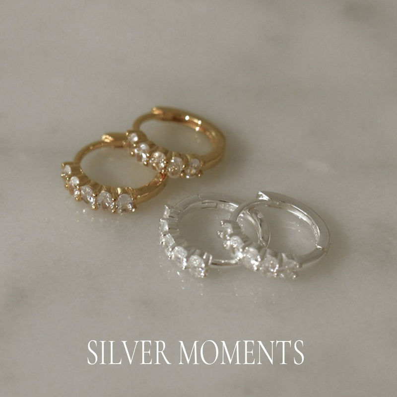 925 Silver Quintia Hoop Earrings, 14K Yellow Gold Vermeil