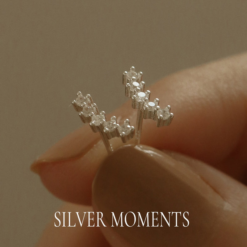 925 Silver Curvia Stud Earrings