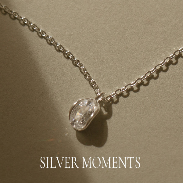 925 Silver Oval Gleam Necklace