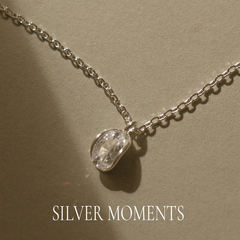 925 Silver Oval Gleam Necklace