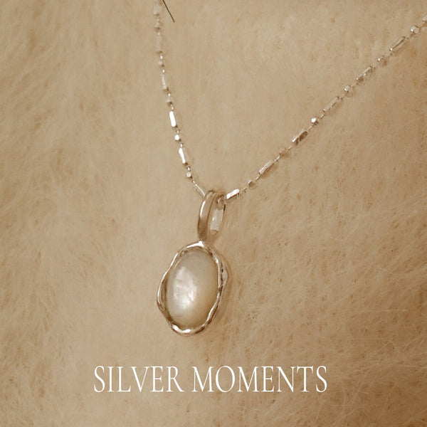 925 Silver Mother of Pearl Aura Necklace