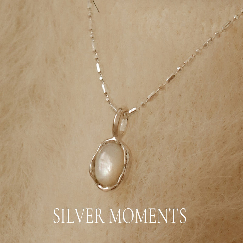 925 Silver Mother of Pearl Aura Necklace