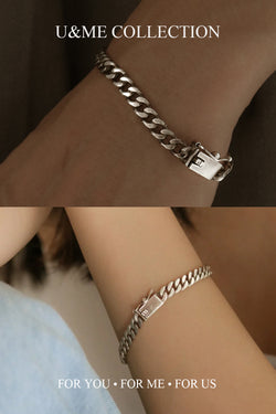 925 |Handcrafted| Flat Link Chain Bracelet