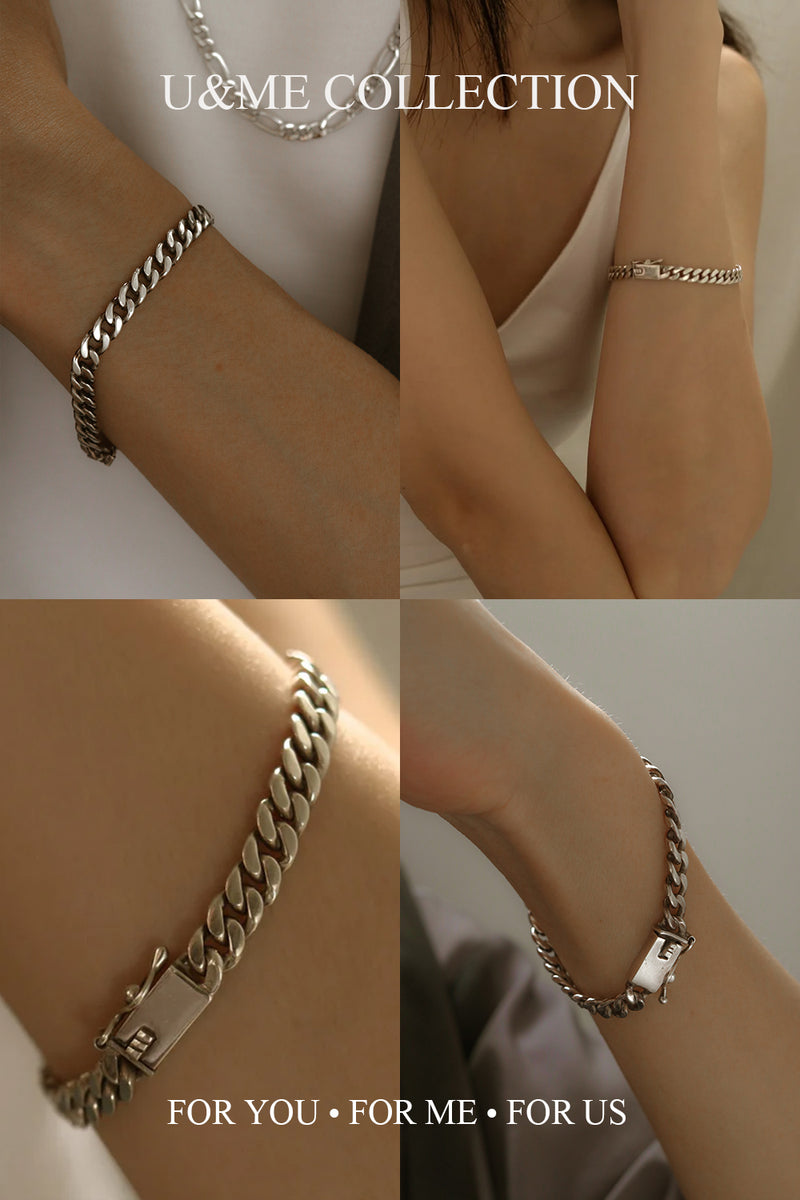 925 |Handcrafted| Flat Link Chain Bracelet