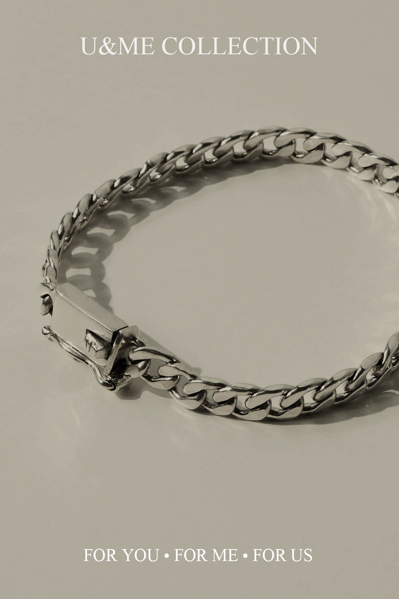 925 |Handcrafted| Flat Link Chain Bracelet