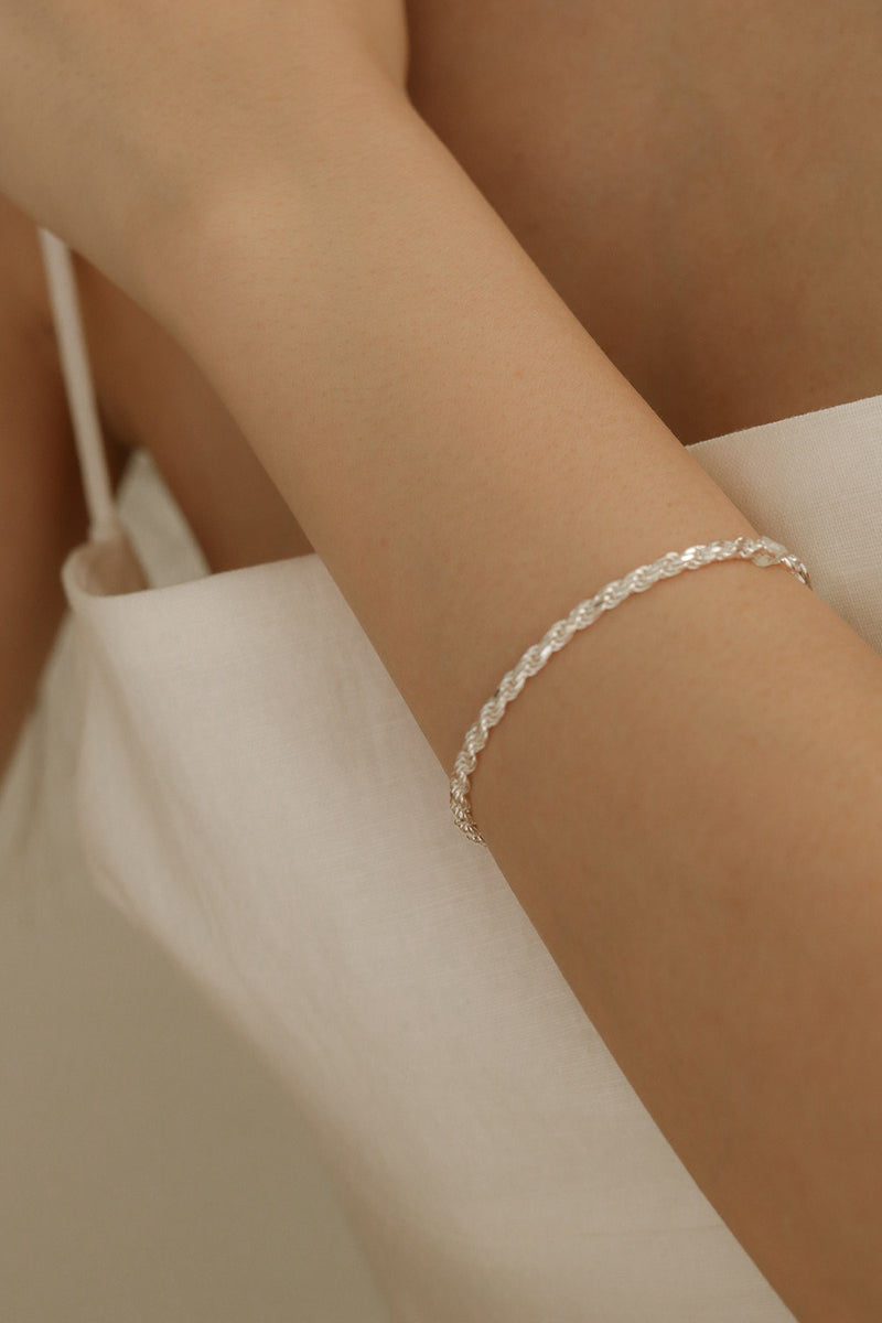 925 Silver |ITALY| Rope Chain Bracelet
