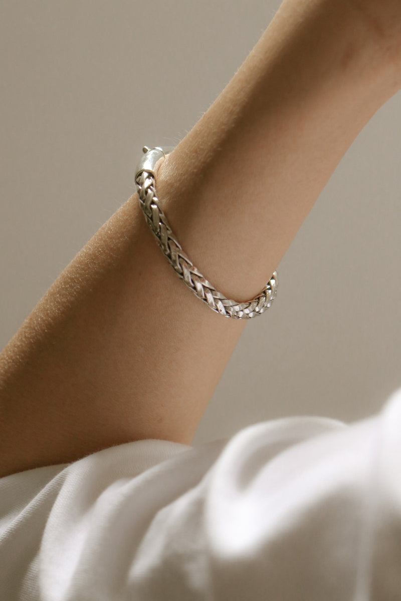 925 Silver Foxtail Chain Men's Bracelet