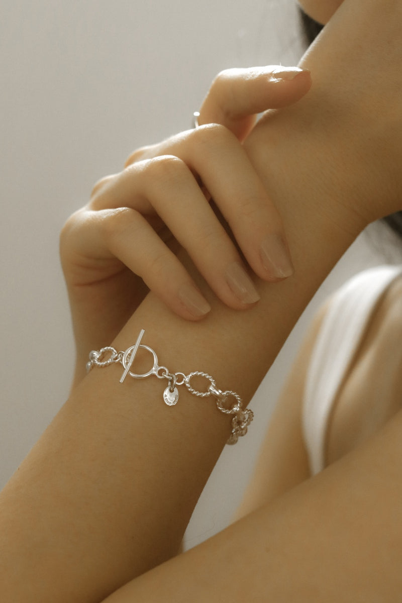 925 Silver Duo Chain Links Bracelet