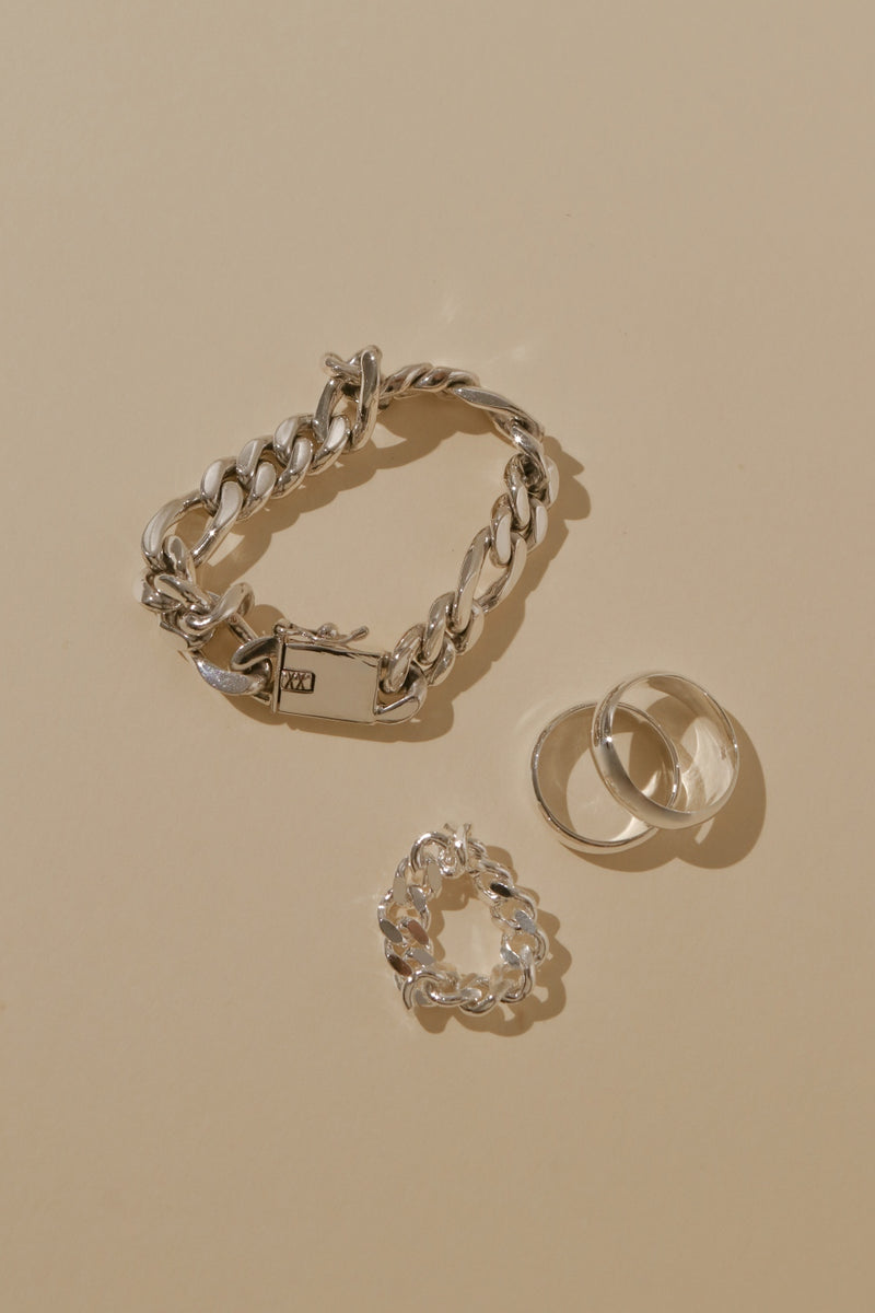925 Silver Grande Figaro Chain Link Bracelet
