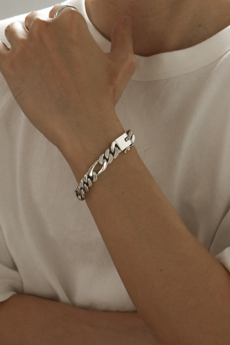 925 Silver Grande Figaro Chain Link Bracelet