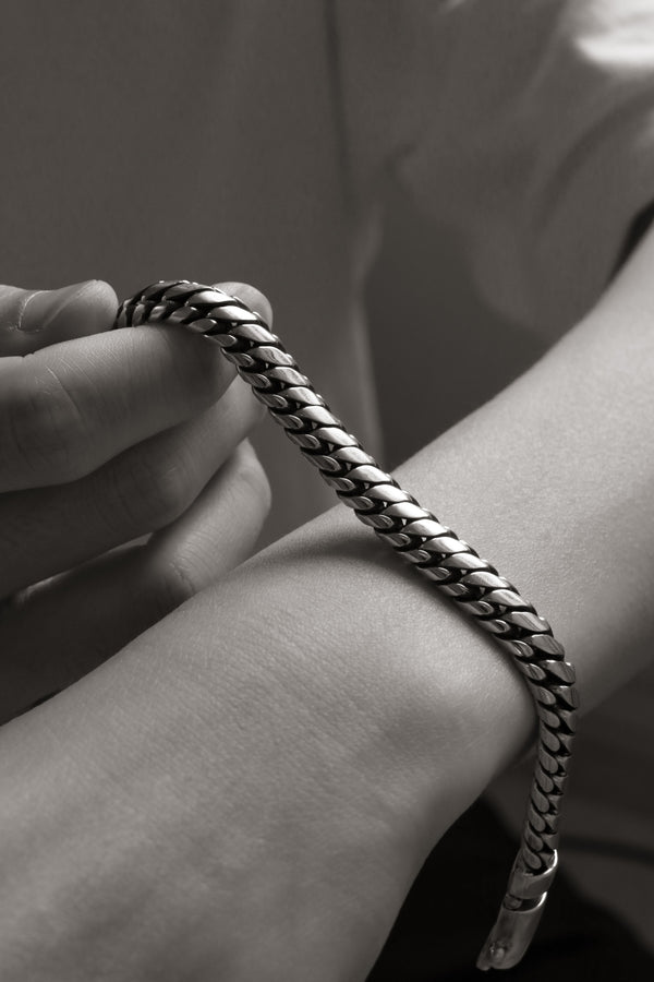 925 Silver Rounded Snake Chain Bracelet