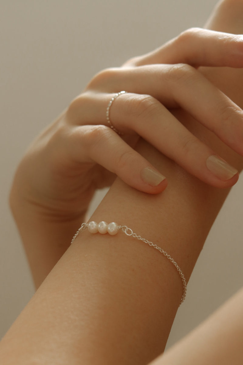 925 Silver Trio Pearly Bracelet