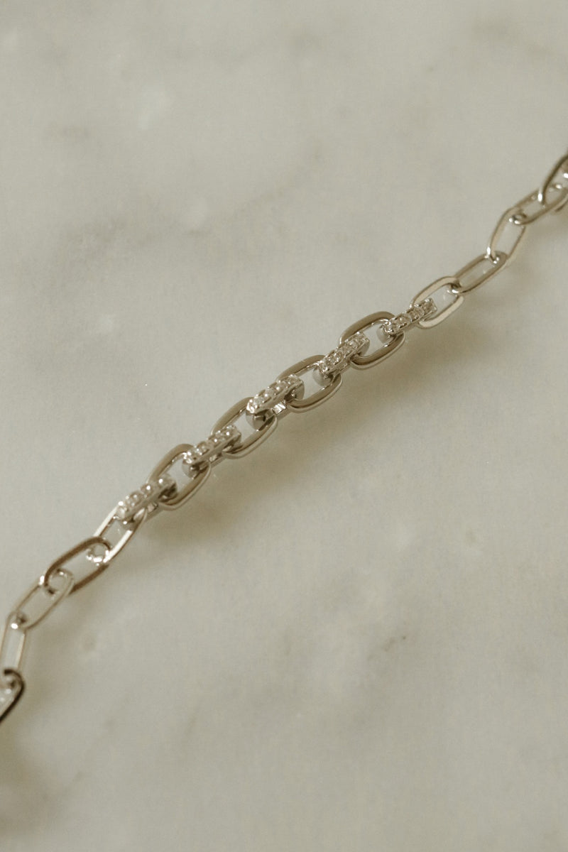 925 Silver Glister Duo Chain Link Bracelet