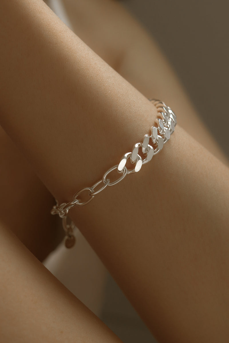 925 Silver Trio Chain Link Bracelet