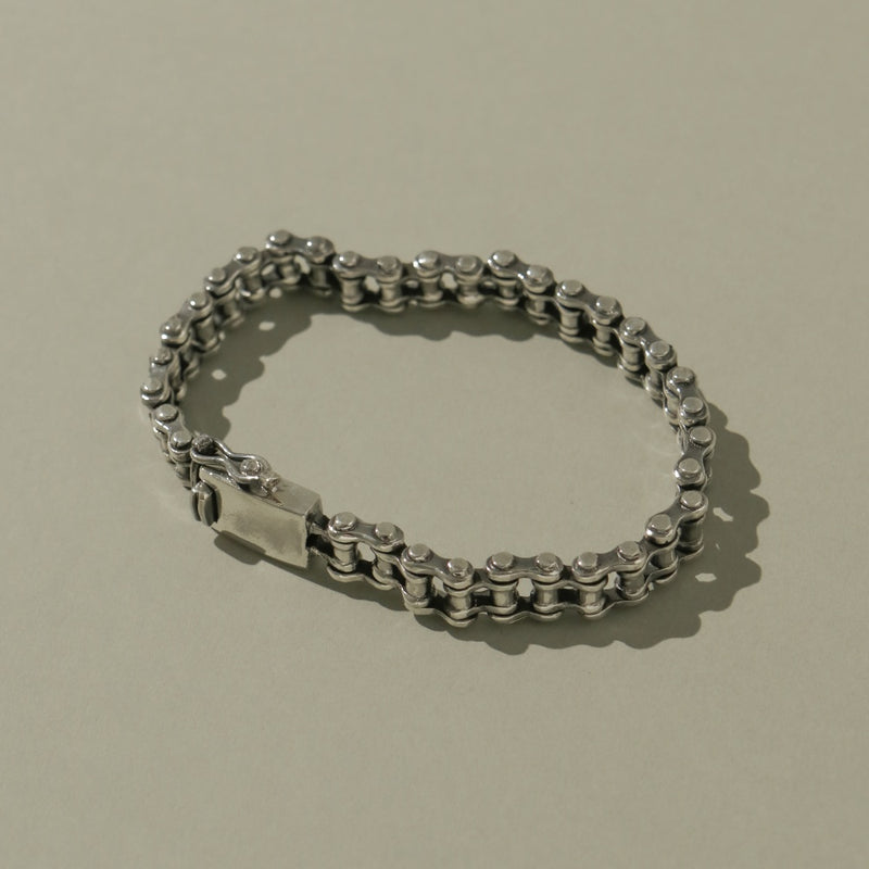 925 Silver Grunge Bike Chain Link Bracelet