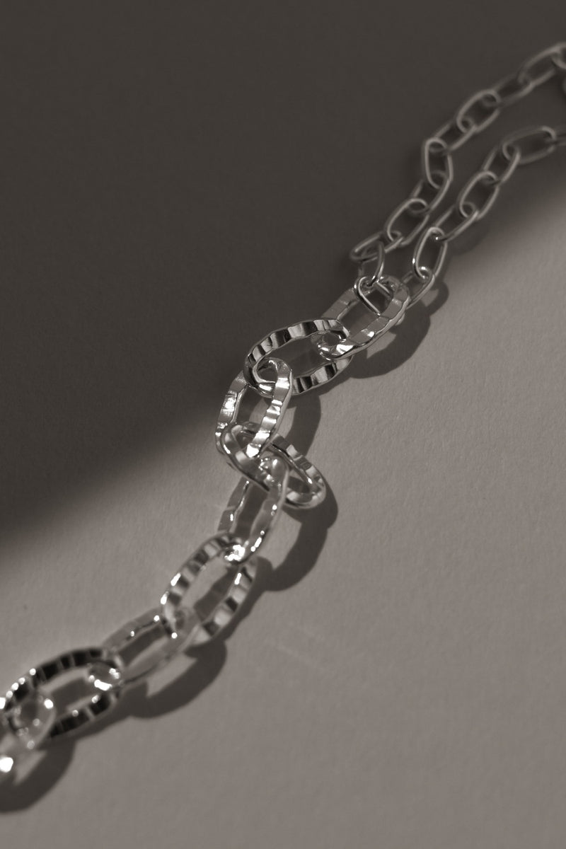 925 Silver Duo Chain Layered Yuri Bracelet