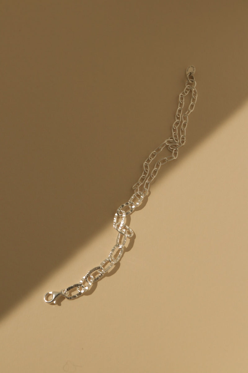 925 Silver Duo Chain Layered Yuri Bracelet