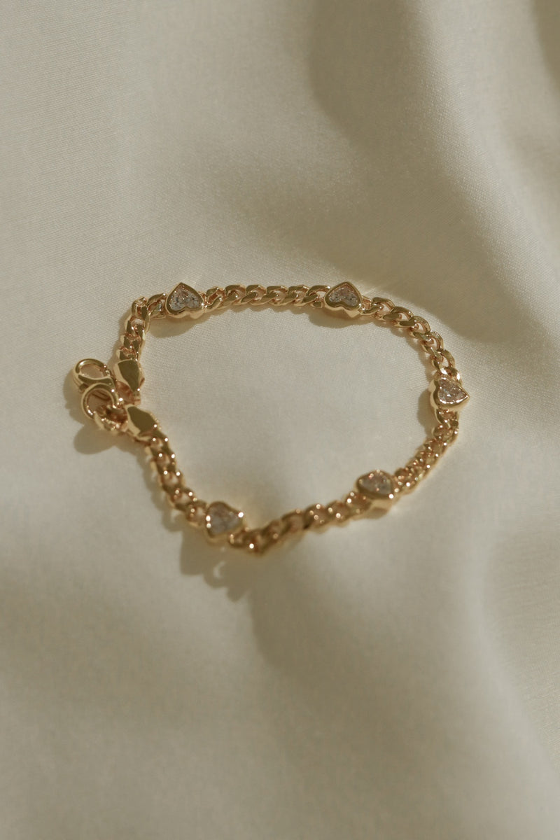 925 Silver Amora Link Bracelet, 14K Yellow Gold Vermeil