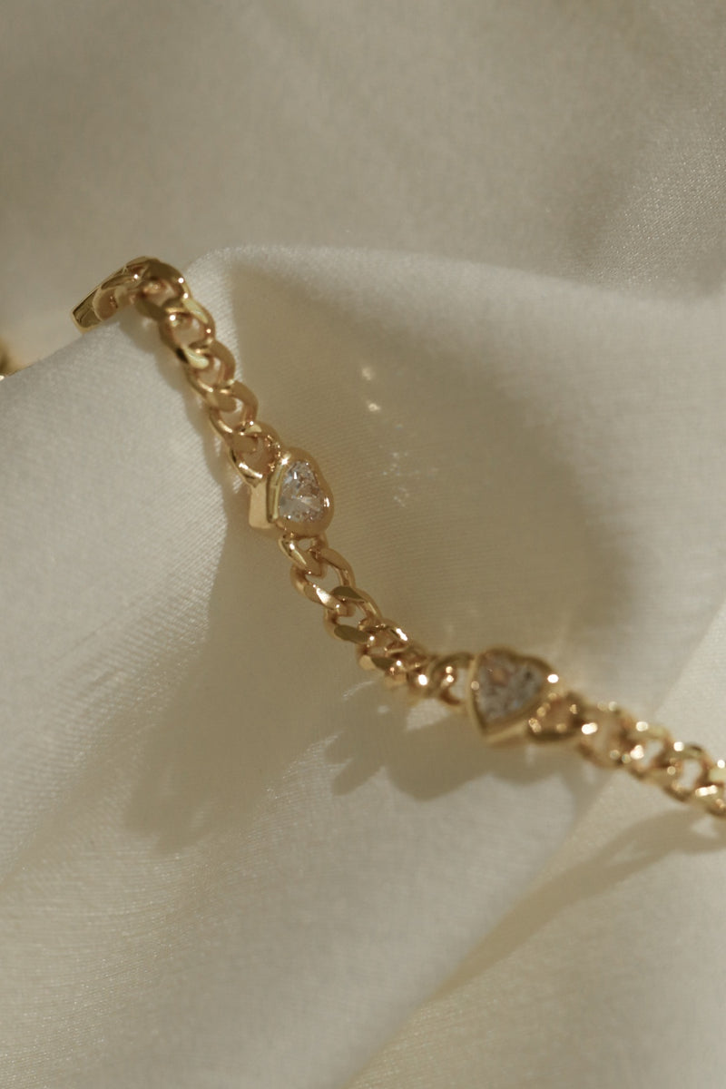 925 Silver Amora Link Bracelet, 14K Yellow Gold Vermeil