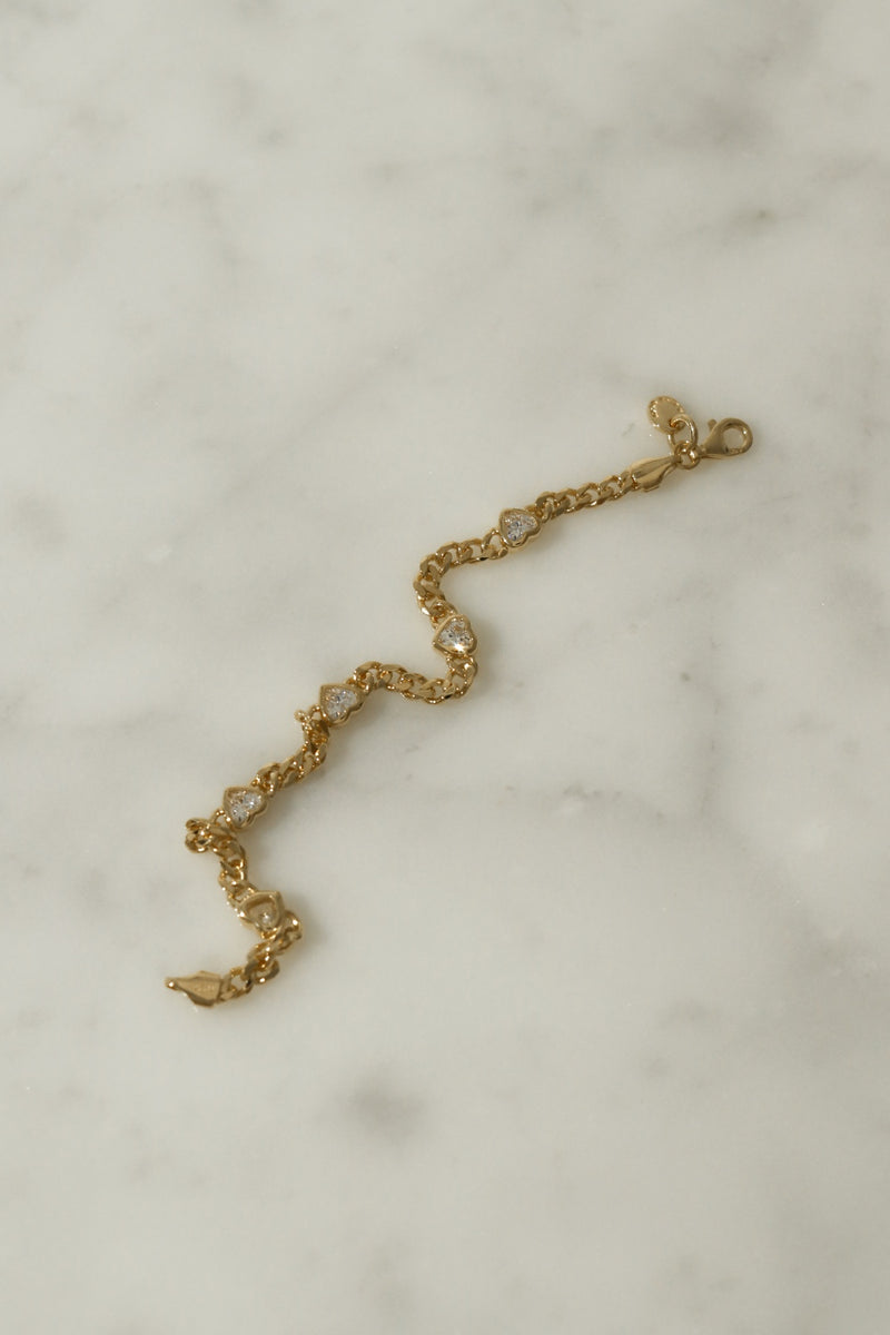 925 Silver Amora Link Bracelet, 14K Yellow Gold Vermeil