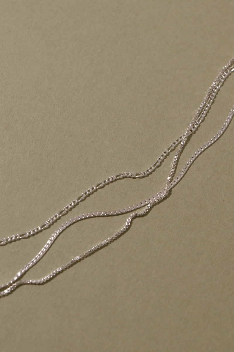 925 Silver Trio Chain Layered Bracelet