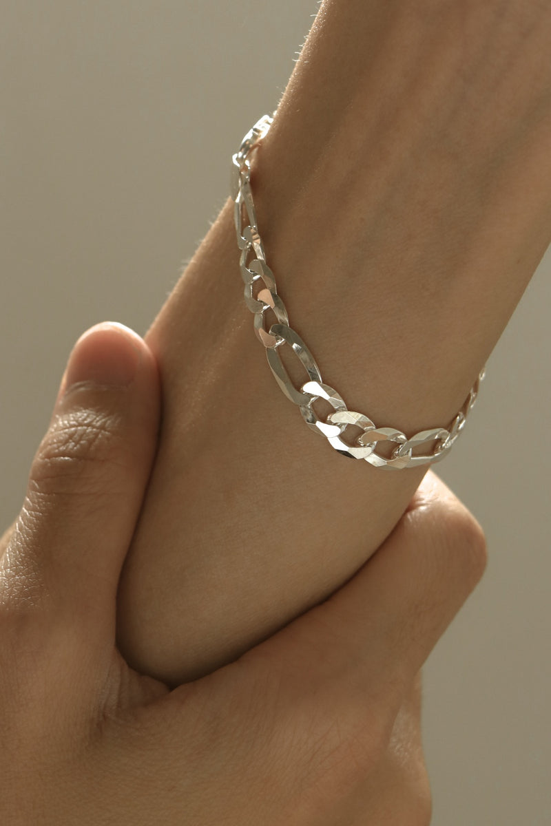 925 |Italy| Silver Modo Figaro Bracelet