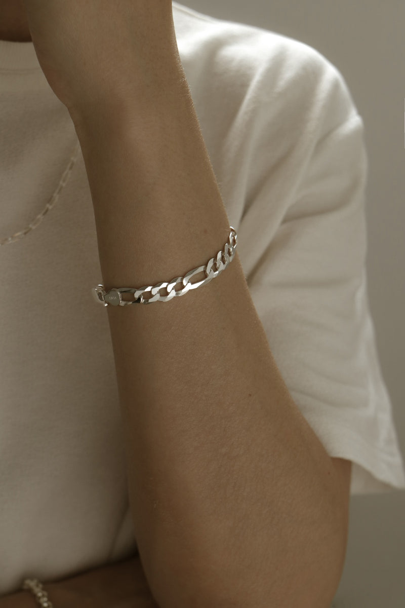 925 |Italy| Silver Modo Figaro Bracelet