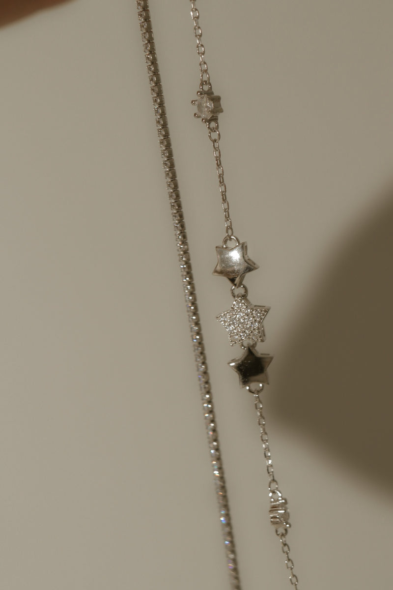 925 Silver Lustre Star Bracelet