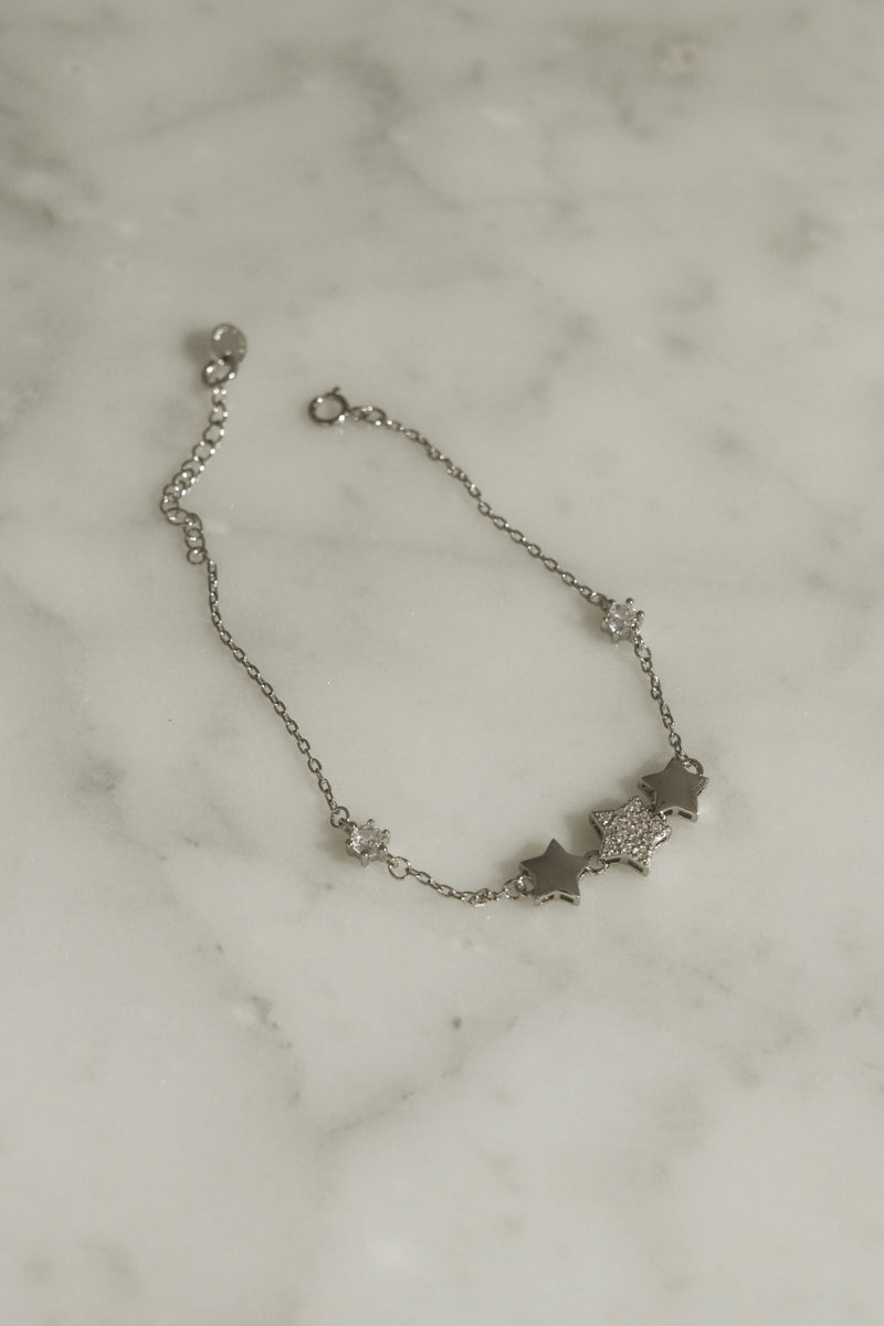 925 Silver Lustre Star Bracelet