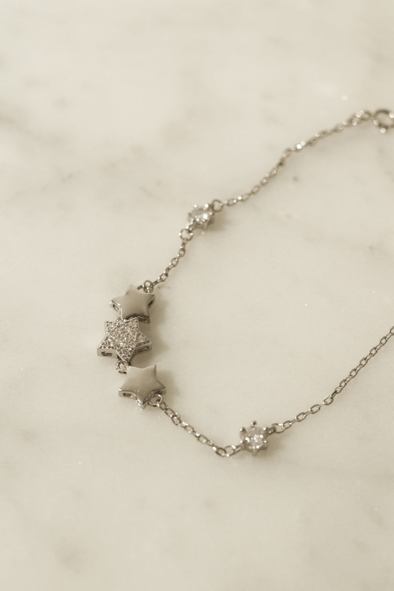 925 Silver Lustre Star Bracelet
