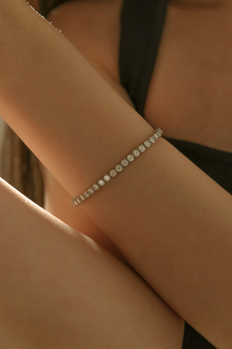 925 Silver Moissanite Tennis Bracelet