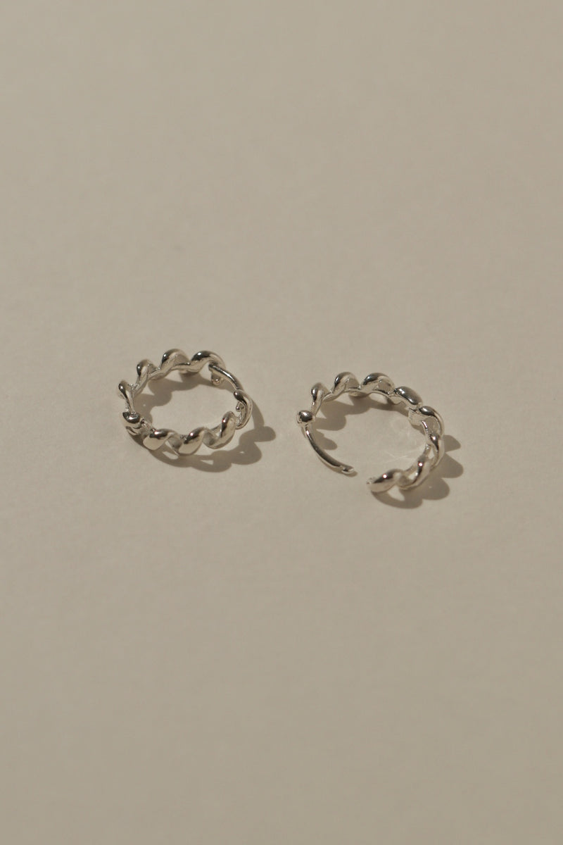 925 Silver Swirly Hoop Earrings