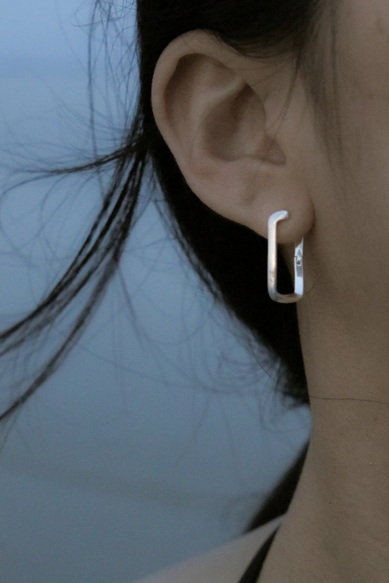 925 Silver Minimalist Oblong Earrings