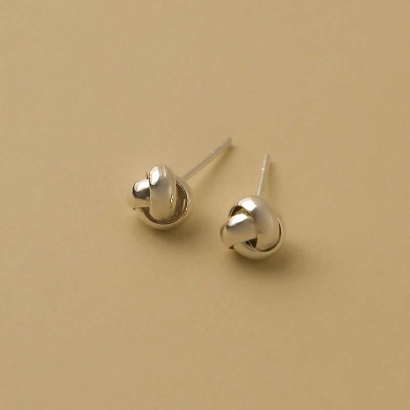925 Silver Minimalist Yarn Ball Earrings