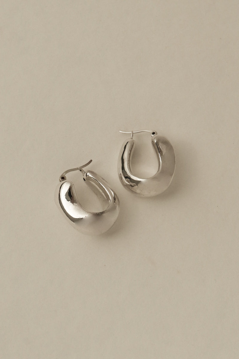 925 Silver Abstract Puffy Earrings