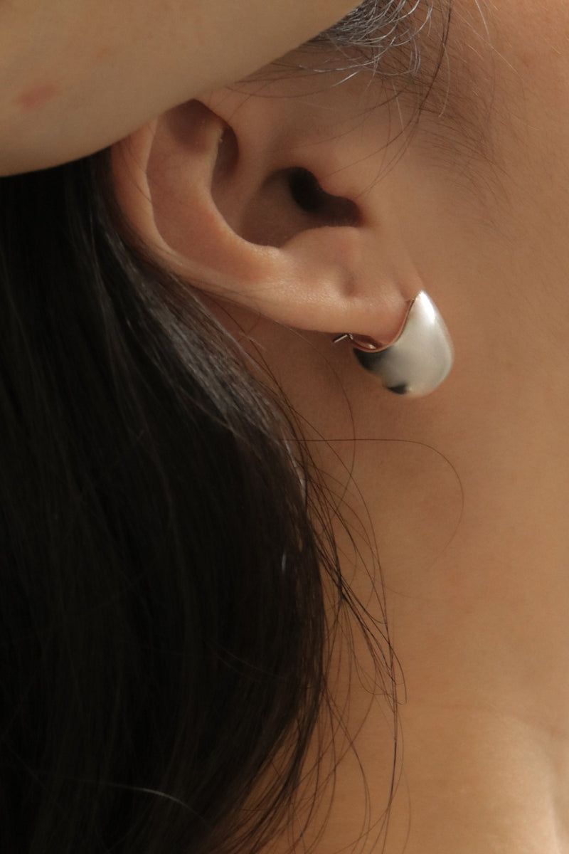 925 Silver Minimalist Abstract Puffy Earrings