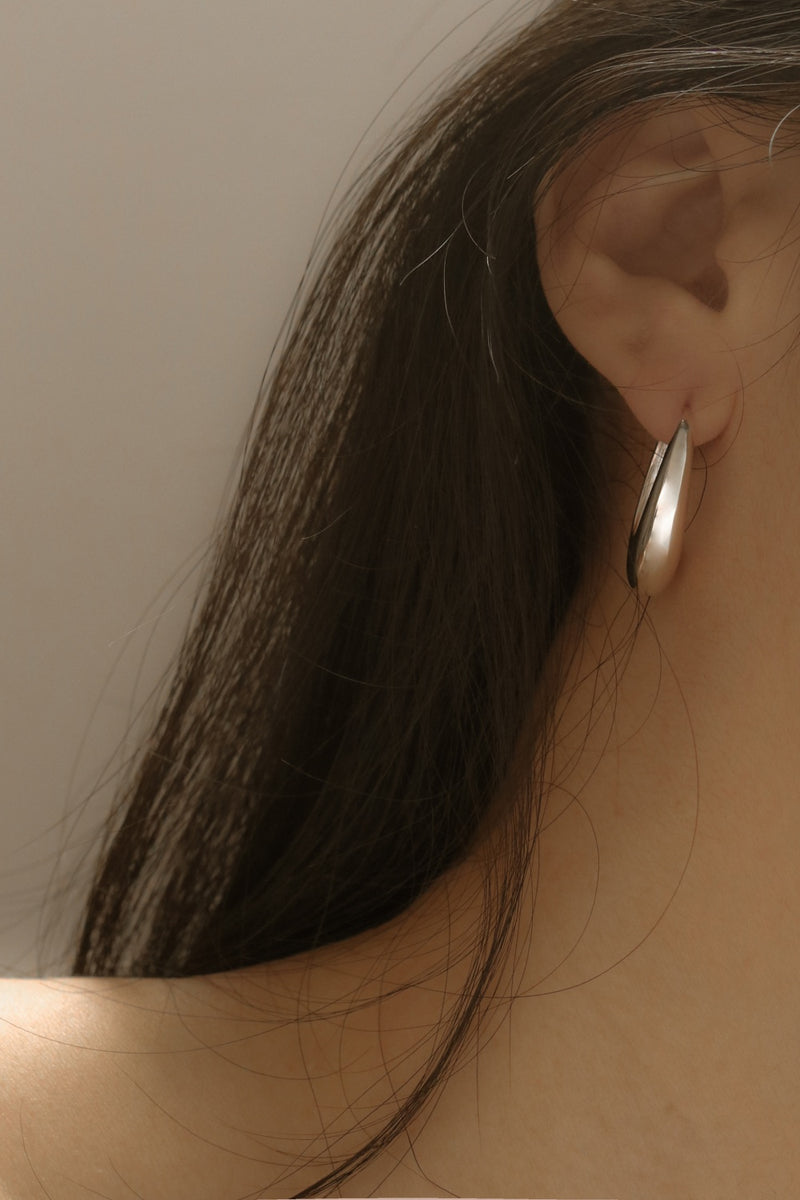 925 Silver Minimalist Oval Hoop Earrings