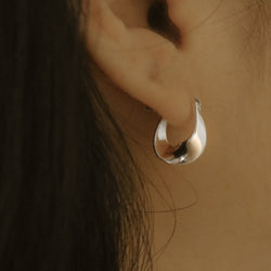 925 Silver Minimalist Curving Earrings