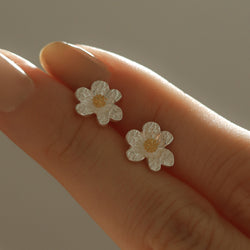 925 Silver Oh My Flower Stud Earrings, 18K Yellow Gold Plating (Centre)