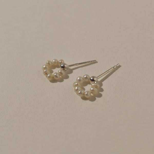925 Silver Pearly O Stud Earrings