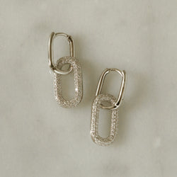 925 Silver Lumi Chain Hoop Earrings