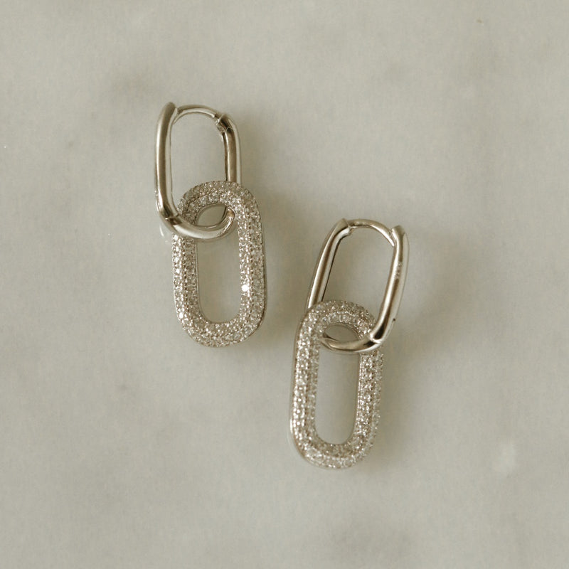 925 Silver Lumi Chain Hoop Earrings