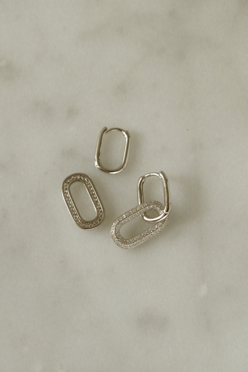 925 Silver Lumi Chain Hoop Earrings