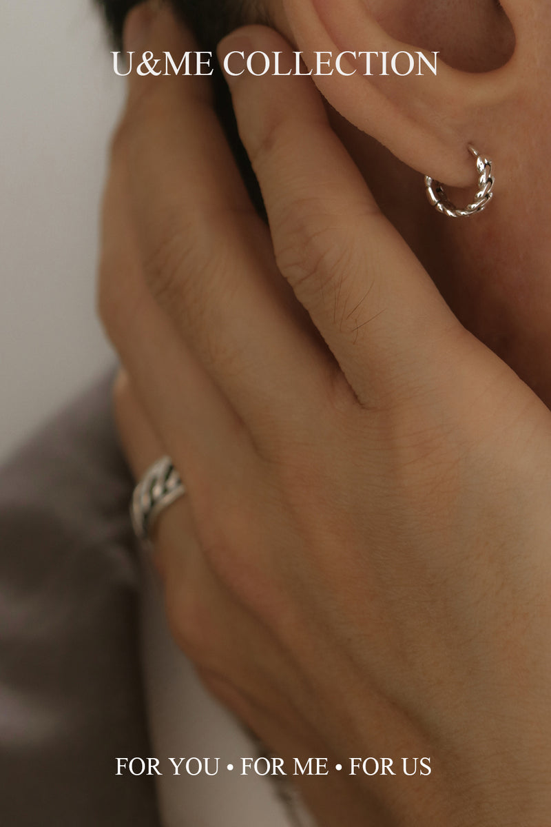 925 Silver Mini Grunge Chain Hoop Earrings