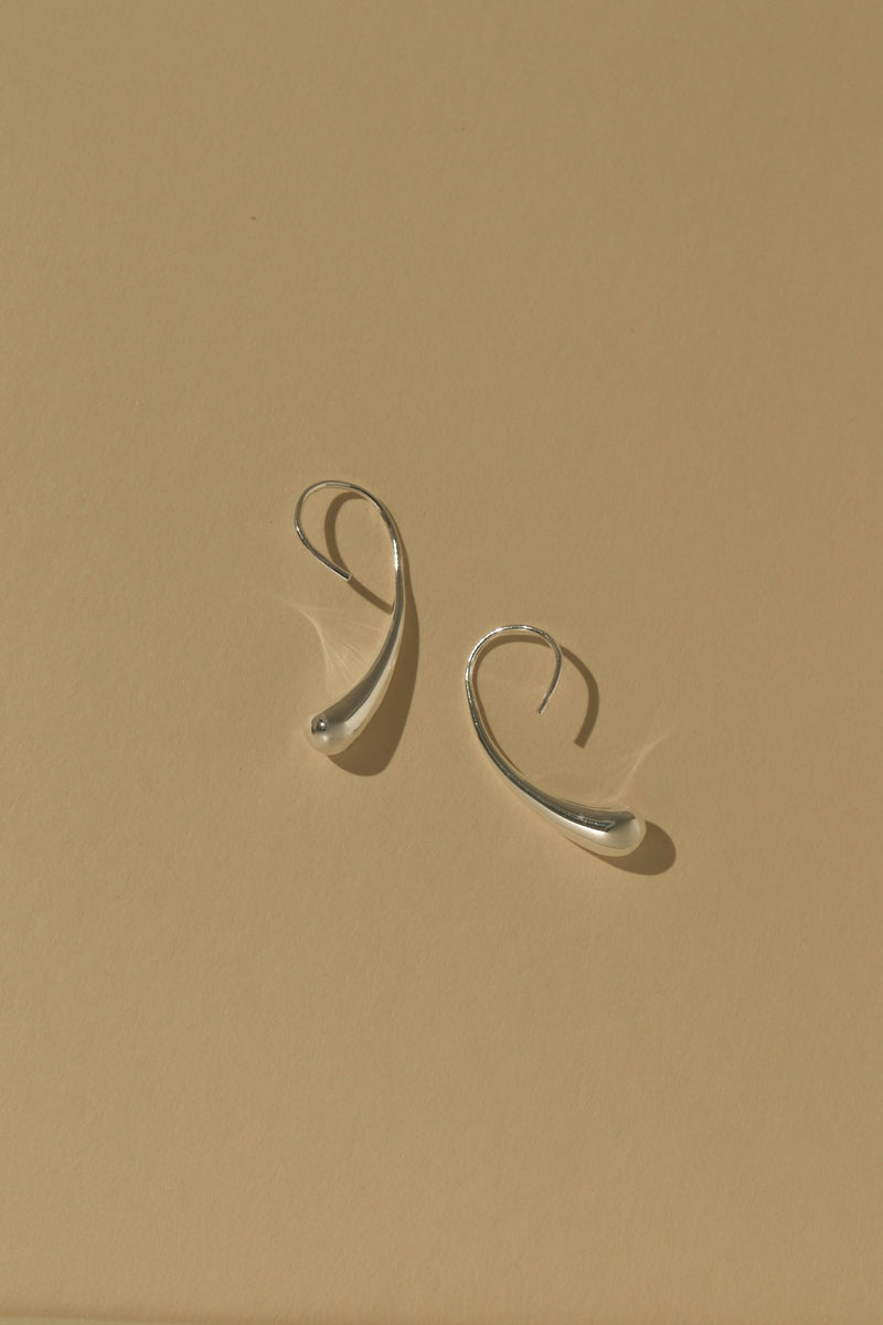 925 Silver Teardrop French Hook Earrings